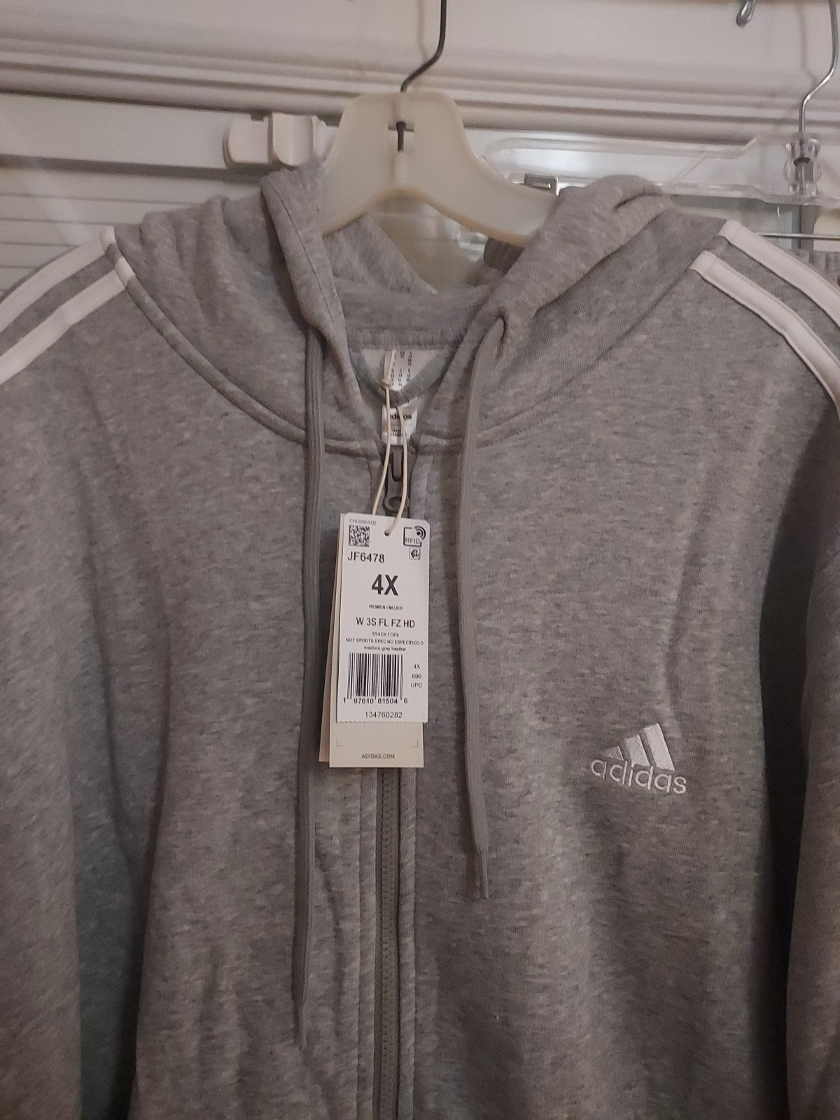 NWT ADIDAS PLUS SIZE 4X WOMEN'S GRAY 2) PIECE TRACK SUIT image 2