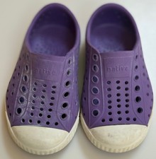 NATIVE KIDS TODDLER C5 SHOES JEFFERSON SLIP ON PURPLE RUBBER WATERPROOF LIGHT