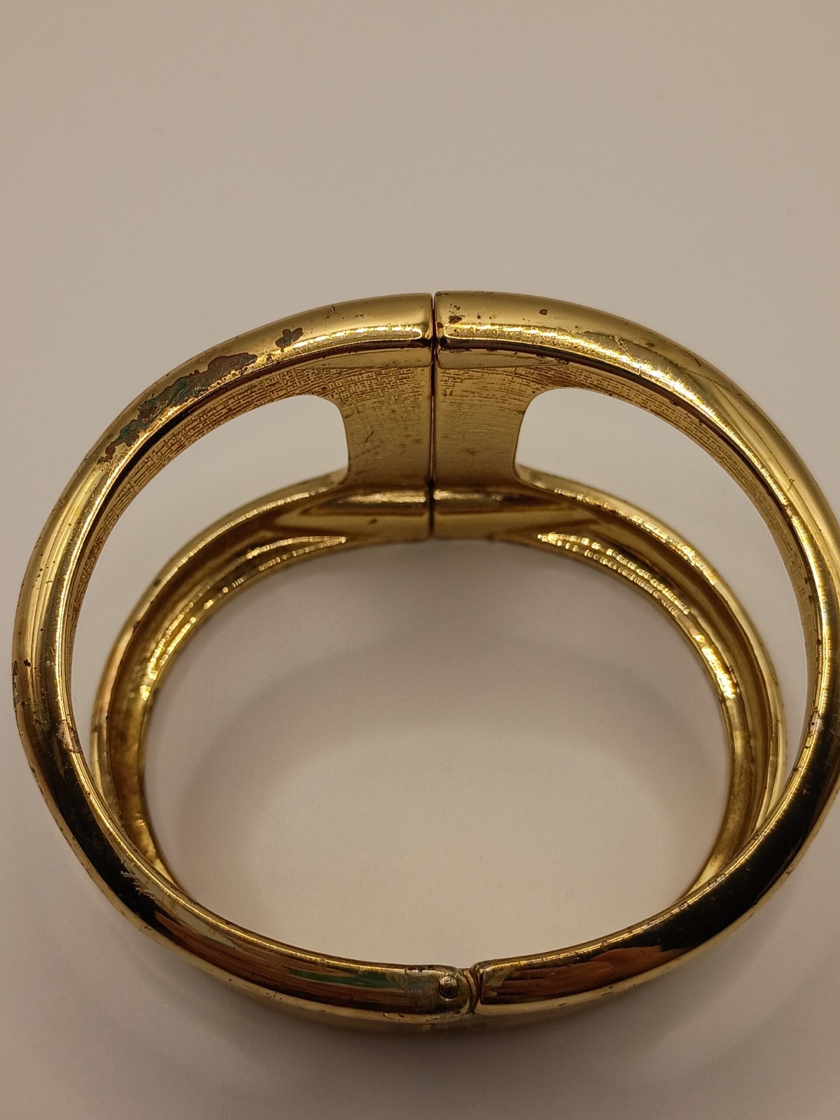 Vintage Wide Chunky Hinged Cuff Bangle Bracelet M… - image 9