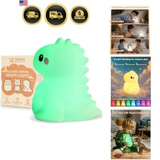 Night Light for Kids, LED Dinosaurs Squishy Animal Lamp for Baby, Soft Silico...