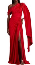 Tadashi Shoji Ember One-Shoulder Draped Gown Size - 14