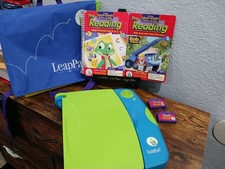 Vintage Frog LeapPad Learning System Lot 2 Books  Cartridges Carry Case  Tested