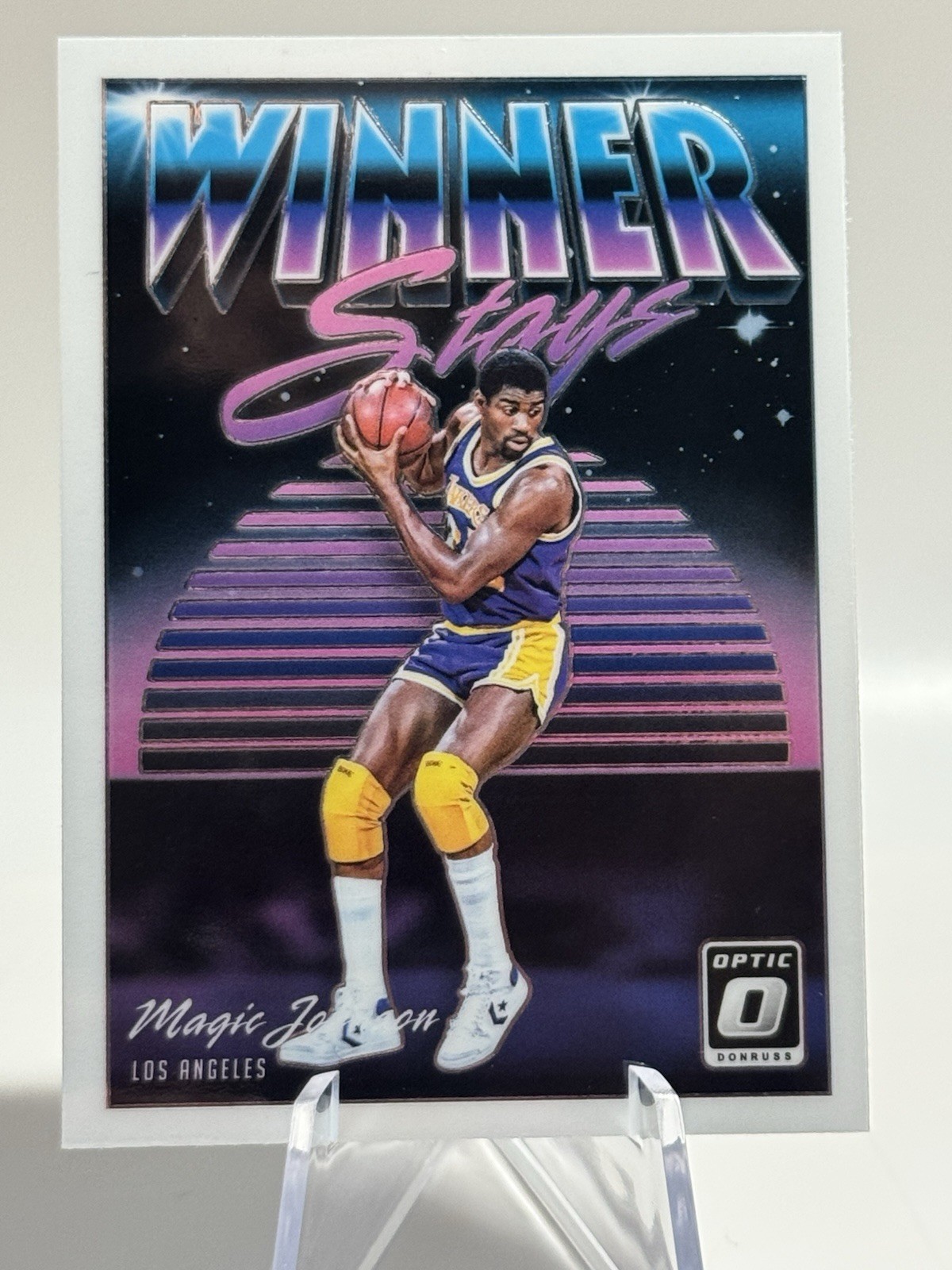 2018-19 Donruss Optic Magic Johnson #18 Winner Stays Card - Los Angeles Lakers