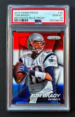 2014 Prizm Tom Brady Red White Blue #36 PSA 10 Gem Mint
