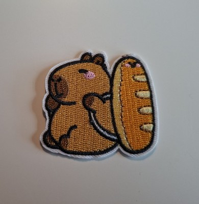 Capybara Patch Aufnäher Bügelbild Tier Kinder Baguette Wasserschwein