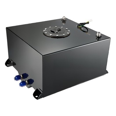 38L 10 Gal Black Coated Aluminum Drift/Racing Fuel Cell Tank+Cap+Level Sender
