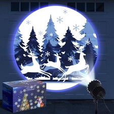 Christmas Projector Outdoor Winter Light with 1 Film Slides Holiday LED Deer