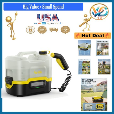 #ad NB8 Nano Portable Cordless Pressure Washer 8L 72 98 PSI Battery Powered Gray $140.39