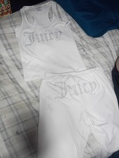 White Juicy Couture Women's Pajama 2 Piece Set Size Medium NWT