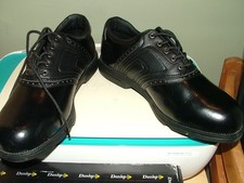 Chaussures de golf en cuir noir Dunlop 65i Senior, taille 8,5 UK boîte disponible, très bon état