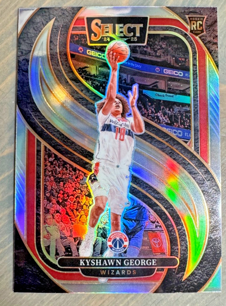 2024-25 Select Premier Silver Prizm #177 Kyshawn George RC Wizards 3+ SHIP FREE