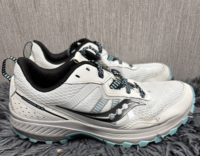 Saucony Excursion TR16 Womens 7.5 Gray Blue Trail Running Shoes Outdoor Sneakers