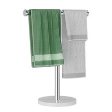 Hand Towel Holder, T-Shape Freestanding Towel Stand with Heavy Marble Base, S...