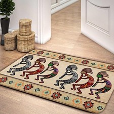 Southwest Bathroom Rugs, Native Aztec Bath Mat, Southwestern Navajo Abstract ...