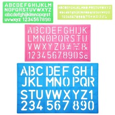 Molain 4Pcs Letter Stencils Set, Plastic Numbers Alphabet Stencil Ruler for...