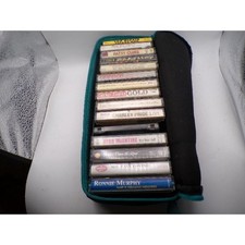 Vintage Country Music Cassette Tape Lot 15 Tapes Patsy Cline Case Logic Holder