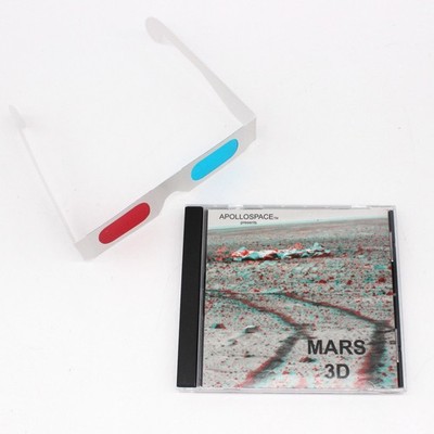 Apollospace Mars 3D 300 Images of Mars Anaglyph Glasses CD-ROM for PC or MAC