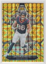 #89 Dalton Schultz 2024 Panini Mosaic Yellow Reactive Houston Texans