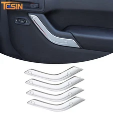 Door Handle Trim Cover Decor Interior Overlay for 2011-18 Jeep Wrangler JKChrome