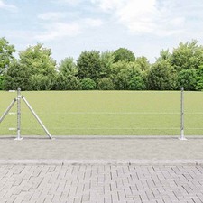 WALPLUS Fencing Set Galvanised Steel 25x0.5 m 13 mm Mesh Roll