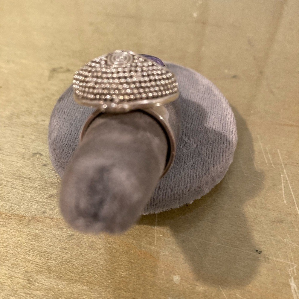 Silver/turquoise/amethyst ring - image 3