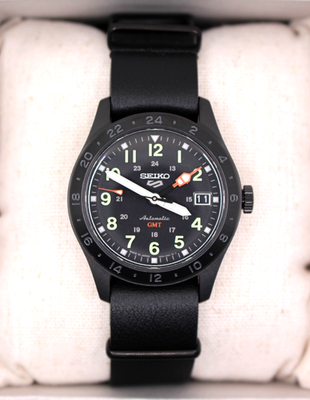 K*i様 SEIKO 5 Sports SBSC013新品未使用GMTブラックレ SEIKO 5 Sports SBSC013 Field Sports GMT Mechanical Automatic Watch