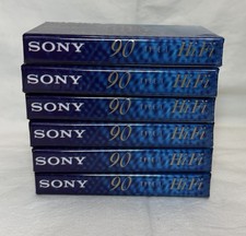 Lot of 6 Sony HiFi 90 Type I Normal Bias Blank Audio Cassette Tapes New Sealed