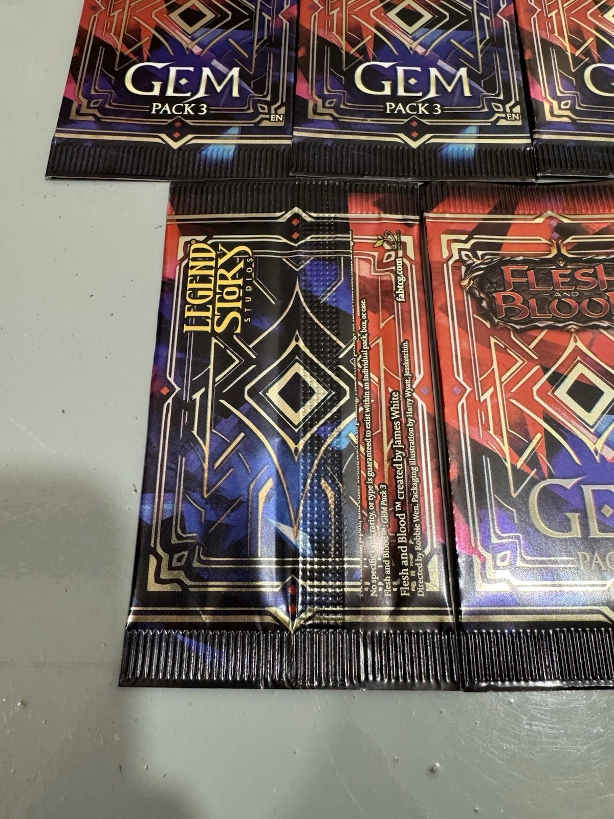5x Flesh and Blood TCG GEM Pack 3 English Packs Brand New Sealed 3