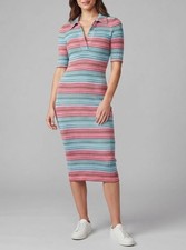 Derek Lam Crosby Size XS Cianna Polo Collar Space Dye Midi Sweater Dress $395