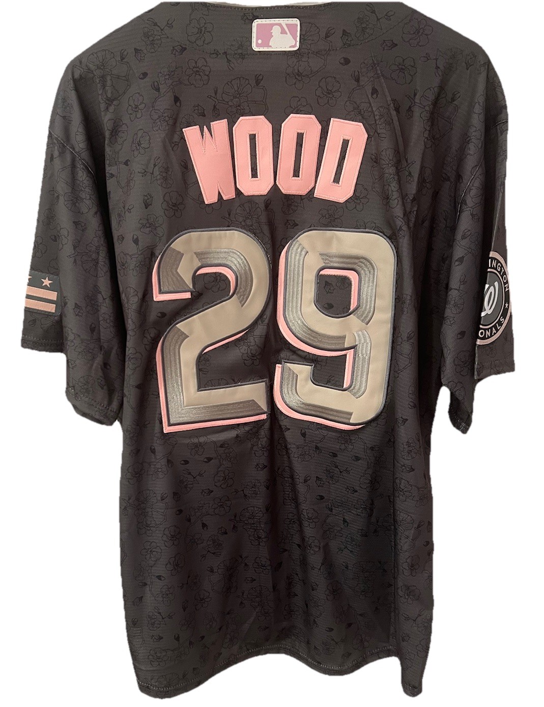 James Wood Wash.National Cherry Blossom jersey,NWT, Mens L (48), 24” pit-to-pit.