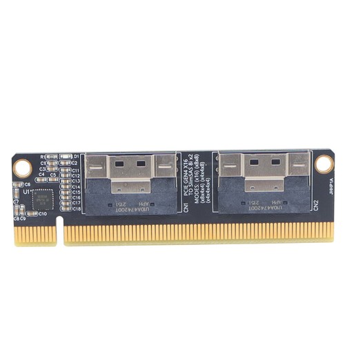 PCIe 4.0 x16 To 4 Port NVMe-Expansion Card PCI-E 4.0 16xTo SlimSAS 8i SSD Card - Picture 1 of 8