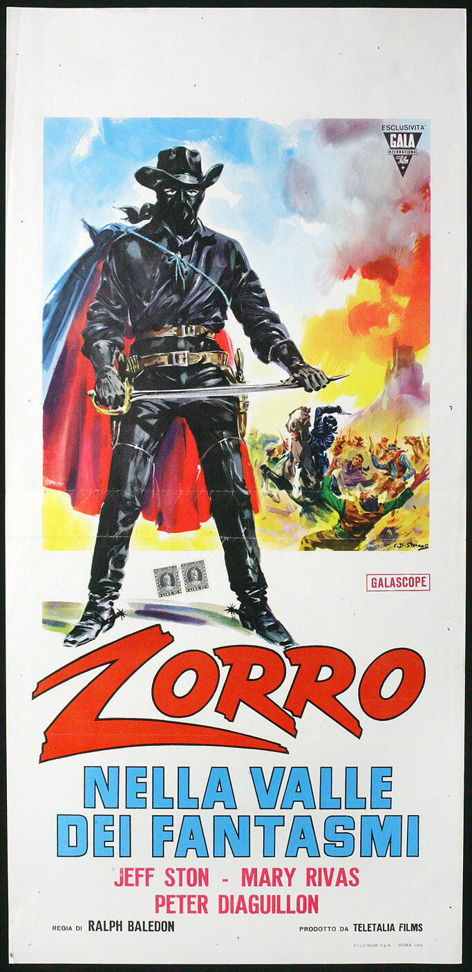 Locandina originale film Zorro nella valle dei fantasmi (1960) - Regia di Rafael Baledón