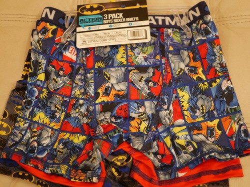 NEW WT BOYS BATMAN DC COMIC BOXER BRIEFS ACTION UNDERWEAR SIZE 8 MEDIUM 3 PACK - Picture 8 of 9