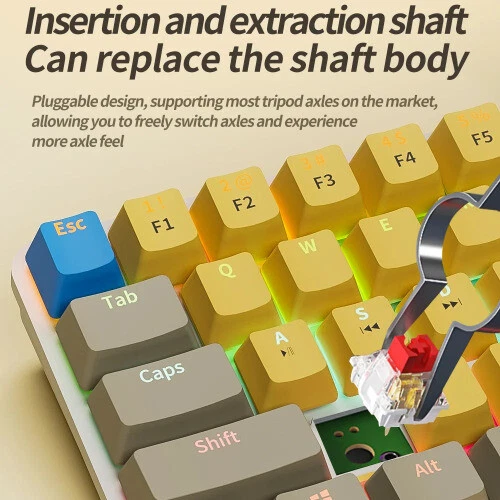 Mechanical Keyboard Red Switch 61 Key Wired Computer Notebook Portable Keyboard