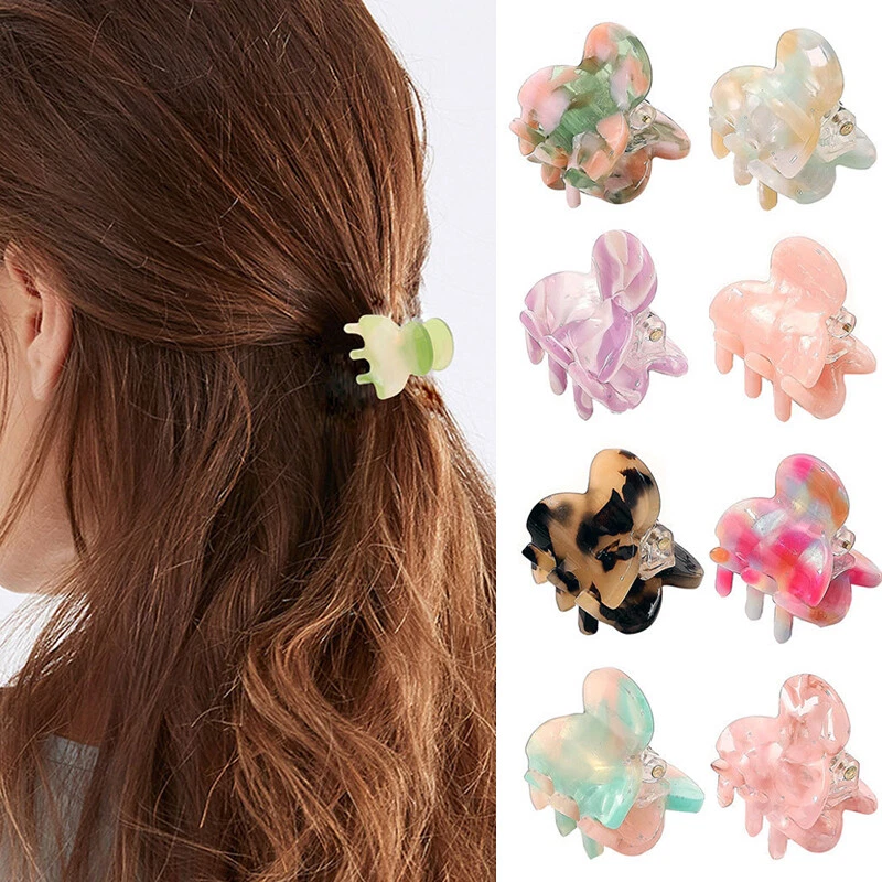 Women Acetate Hair Claw Clip Mini Hair Clips Girl's Small Hairpin Headwear  US