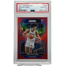 2021/22 Panini Chronicles Prizm Jerico Sims #609 Red Prizm PSA 10