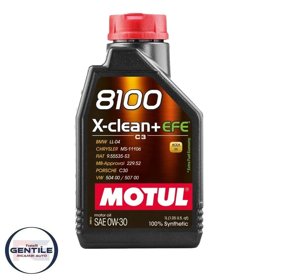 1 LITRO OLIO MOTORE AUTO 8100 X-clean + EFE 0W-30 MOTUL 100% SINTETICO ACEA C3