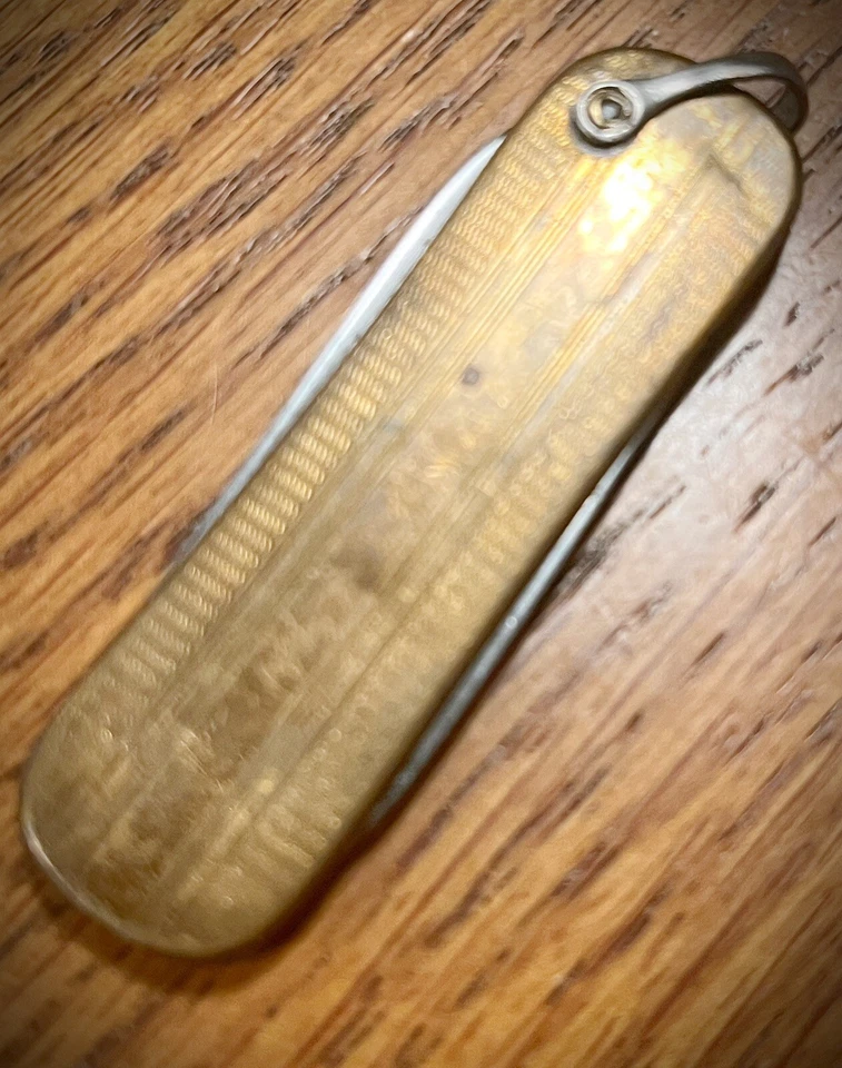 Navaja de Bolsillo Plegable de Dos Hojas Colonial Prov EE. UU. Tono Dorado Coleccionista De Colección Foto 2 de 4