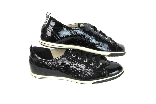 ecco black patent sneakers