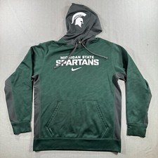 Nike Michigan State Spartans Therma Fit Hoodie Mens Medium Green Sweatshirt