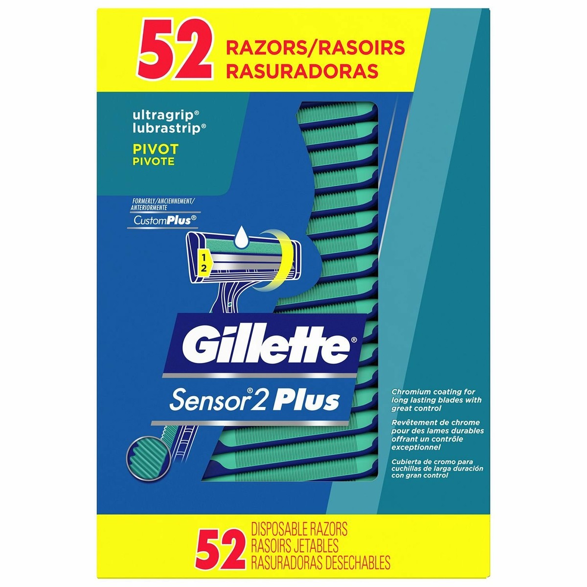 Gillette Sensor 2 Plus Disposable Razors Twin Blade Box of 52