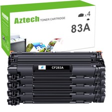 4PK CF283A 83A Toner Cartridge for HP 83A LaserJet M127fn M127fp M127fw M127fs