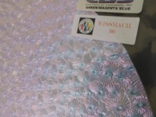 Dichroic Glass Sheet: Green/Magenta/Blue on Florentine Textured Clear 96COE 3"Sq