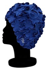 BLUE REEF Isla Floral Ladies Classic 3D Flower Petal 1 Colour Swimming Hat Navy