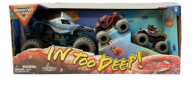 Monster Jam In Too Deep! Megalodon-Octon8er-Pirate's Curse 1:64 1