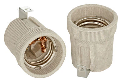 Attacco E27 in ceramica con angolo di fissaggio (staffa interna) (250V,4A) di ISOLATECH
