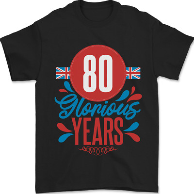 Glorious 80 Jahre 80th Geburtstag Union Jack Flagge Herren Maglietta 100% Cotton