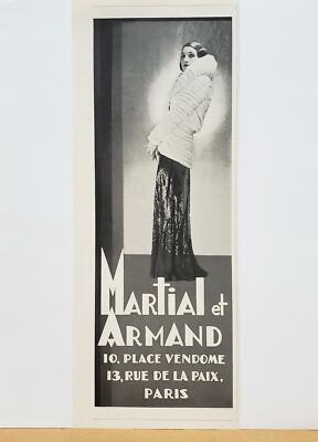 1930 Martial et Armand Paris PRINT AD PHOTO Elegant Evening Style Fashion