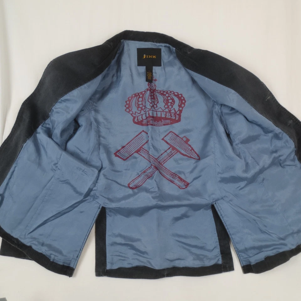 Blazer Fink Vintage Masculino Grande Cinza Veludo Forrado Anos 70 Retrô - Imagem 2 de 4