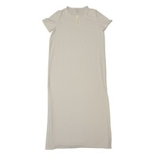 Capella White T-Shirt Dress Scoop Neck Short Sleeve Women's Small White